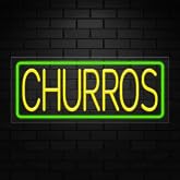 Churros Neon Sign for Retail Displays | Value priced LED Flex Neon | Electronic Light Up LED Sign for Windows/Walls | 24"W x 10"H x 1"D