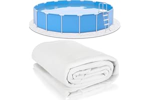 ZOMOFEW Pool Pad, 2024 Upgrade Thicker 12oz/yd² Round White Pool Liner Pad for 18' Above Ground Swimming Pools - Puncture Prevention Extends Liner Life, Durable Eco-Friendly Geotextile Material