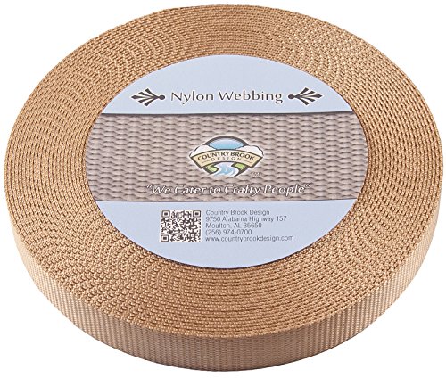 1 Inch Copper Gold Heavy Nylon Webbing, 10 Yards