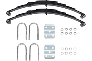 VIRTIONZ Trailer Leaf Spring 4 Leaf Double Eye 1750lbs Cap for 3500lbs Axle (Leaf Spring with U Bolt)