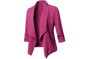 FARTEY Womens Casual Blazers Open Front Long Sleeve Cardigan Jackets Long Sleeve Loose Solid Bussiness Work Blazer Jacket
