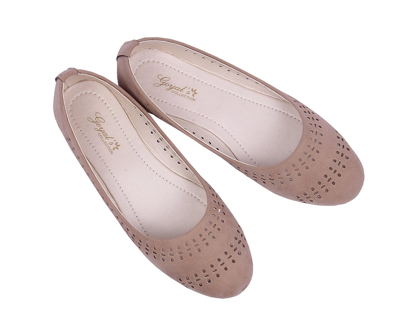 goyal's women's beige synthetic ballerinas