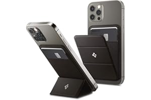 Spigen Smart Fold (MagFit) Magnetic Wallet Card Holder Designed for MagSafe with Kickstand Compatible with iPhone 15, iPhone 14, iPhone 13, iPhone 12 Models - Gunmetal