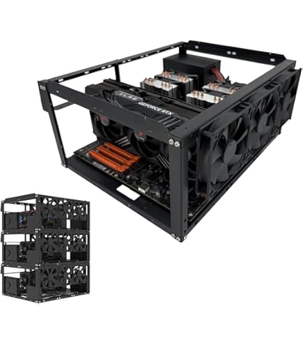 Amazon.com: AAAwave 12GPU Mining Rig Frame (Black) and 12 x