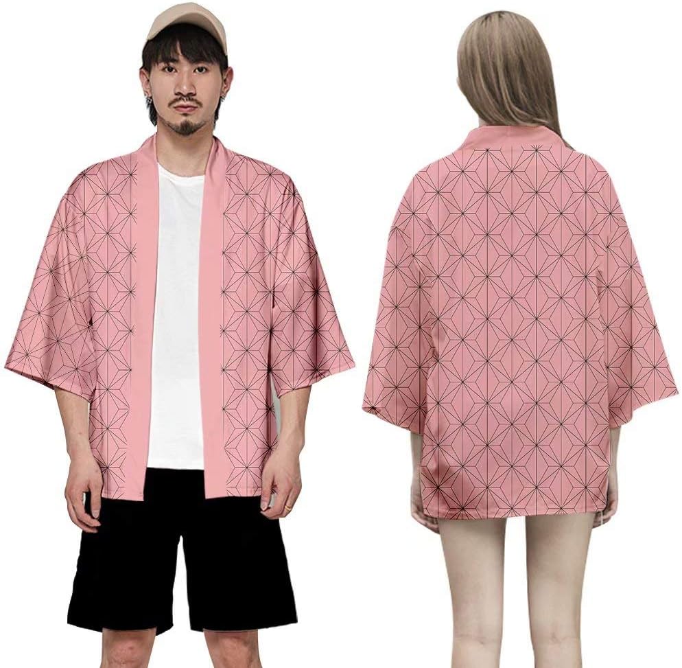 JinYiny Demon Slayer: Kimetsu no Yaiba Custome Kimono Coat Japanese Anime Character Kimono Cloak Uniform Shirt Cosplay for Adult