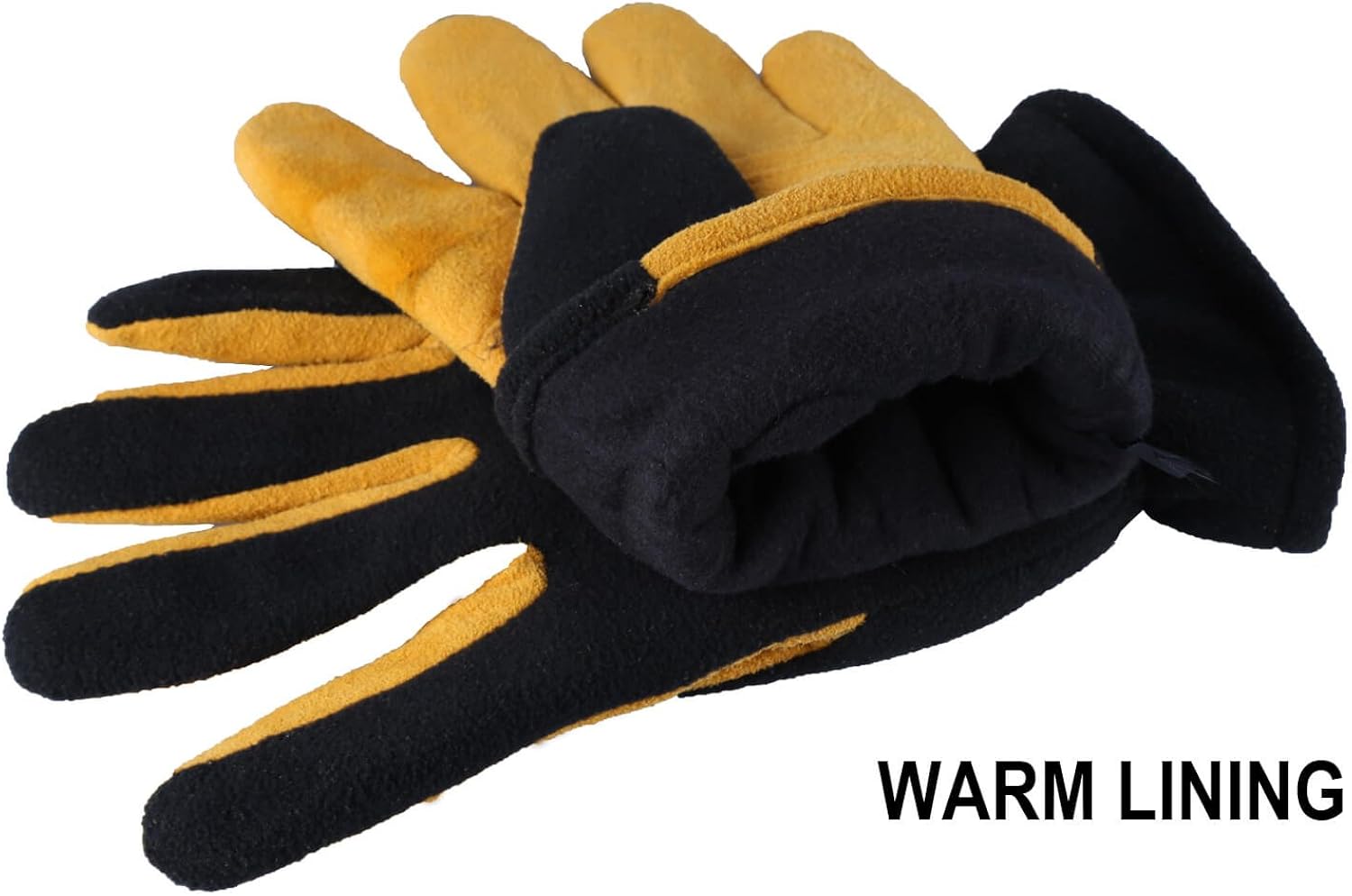 OZERO Winter Gloves -20 °F Cold Proof Deerskin Suede Leather Thermal Work Glove Warm Polar Fleece Heatlok Insulated Cotton - Hands Warmer in Cold Weather for Women and Men : Clothing