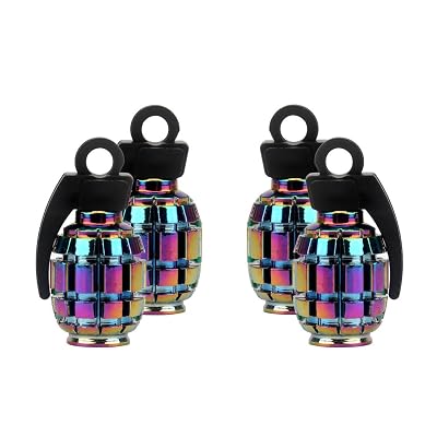 4x Grenade Black Wheel Tire Valve Stem Caps Universal Fit Cars Trucks SUVs Bikes | UK