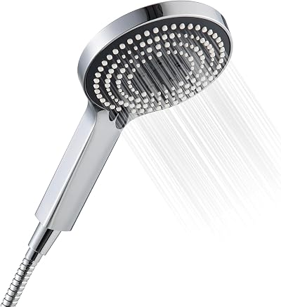 OFFO Shower Head and Hose 1.5m 6 Modes Large 130mm Chrome