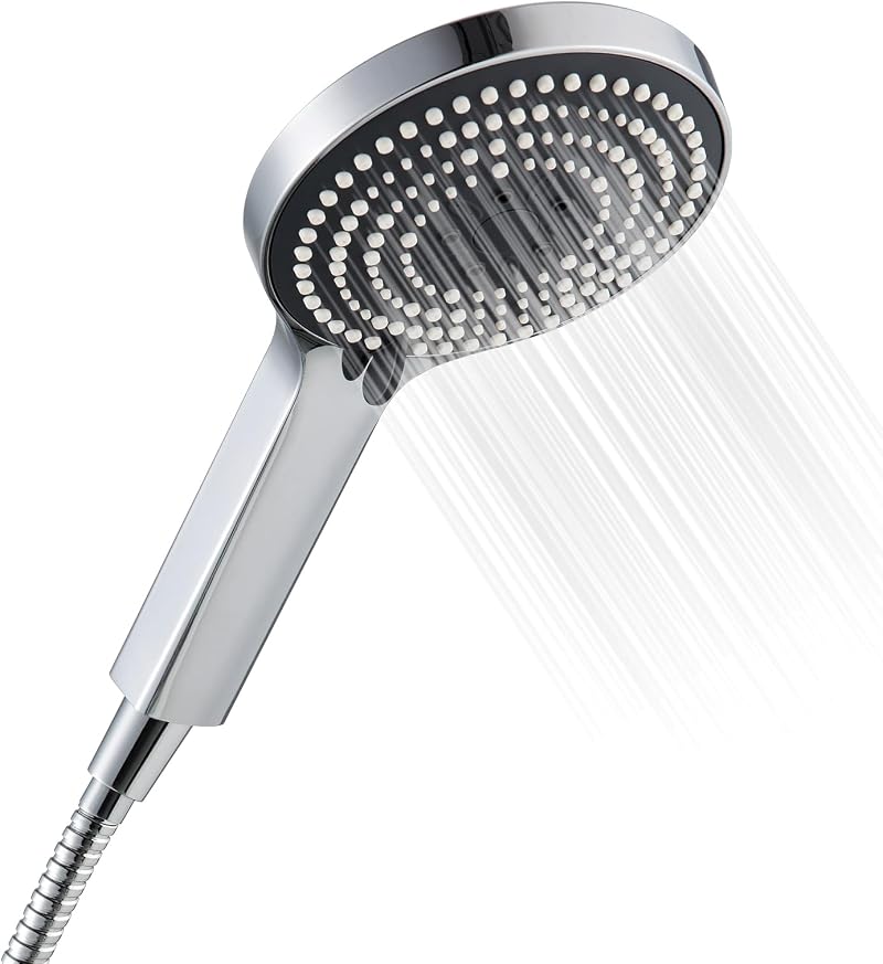 OFFO Shower Head and Hose 1.5m 6 Modes Large 130mm Chrome