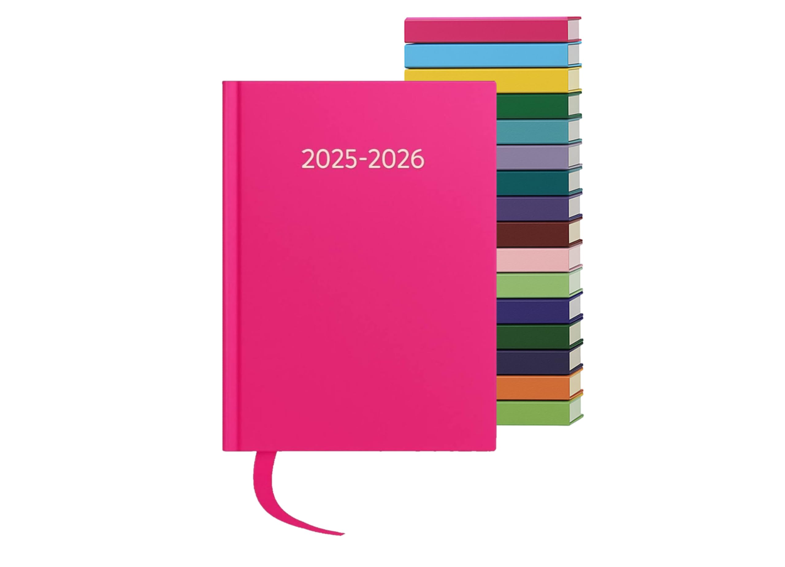 Top Sale 2025-26 A4 Page Per Day Academic/Mid-Year Diary – Hard Cover Planner with Matching Ribbon – Pink