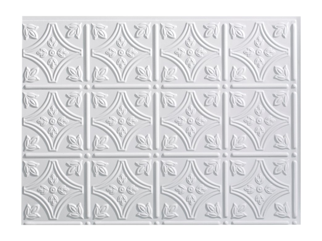 Fasade Easy Installation Traditional 1 Gloss White Backsplash Panel for Kitchen and Bathrooms (18" x 24" Panel)