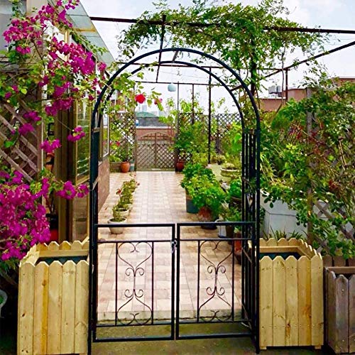 XIYEE Rosenbogen Aus Metall, Dekorativer Metall-Gartenbogen Mit Tor, Garten Terrasse Rosenbogen-Hochzeitsornament… – Bild 4
