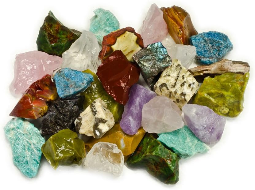 Hypnotic Gems Materials: 12 lbs of Hand Bagged 17 Stone Type Madagascar Mix - Natural Raw Stones & Fountain Rocks for Cabbing, Cutting, Lapidary, Tumbling, Polishing & Reiki Crystal Healing: Home & Kitchen