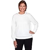 Alfred Dunner Women's Classics Anti-Pill Spliced Diamond Top