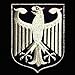 VEGASBEE Germany Eagle German Coat of ARMS Silver Metallic Black Patch BUNDESADLER Deutschland