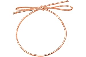 Mandala Crafts 10 Inches Pre-Tied Stretch Loops with Pre Tied Bows from Elastic Ribbon - 100 Rose Gold Elastic Bows Boxes Bows Tags Gift Elastic Wrapping Cord String