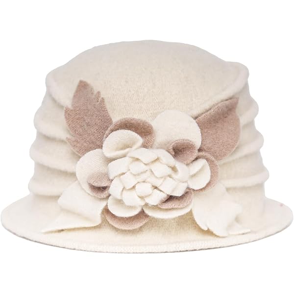 Chapeau Cloche Femme En Laine Vintage - Style Années 1920, Taille Ajustable 56-58 Cm