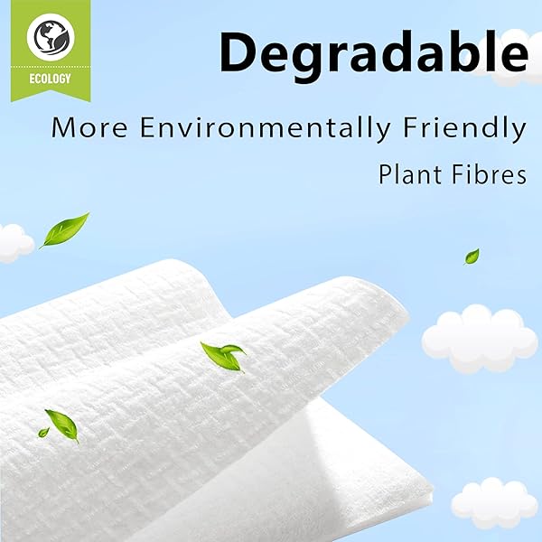 M·NOLLBY DISPOSABLE FACE TOWEL MAKEUP REMOVER, BIODEGRADABLE CLEAN LARGE 11 * 12INCHES XL EXTRA SOFT THICK WASHCLOTHS FACIAL TOWELS, BATHROOM ESSENTIALS, SENSITIVE SKIN CARE 50COUNT