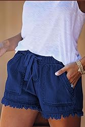 YOCUR Womens Jean Shorts High Waisted Drawstring