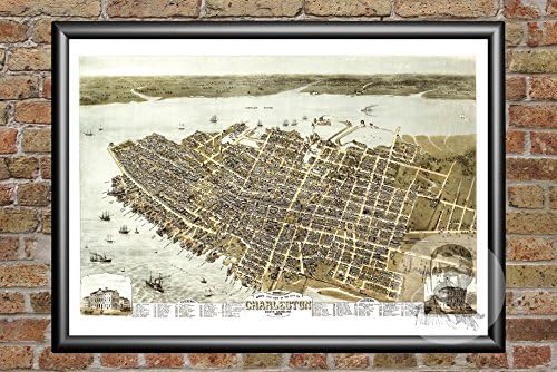 Amazon Com Ted S Vintage Art Charleston South Carolina 1872 Map