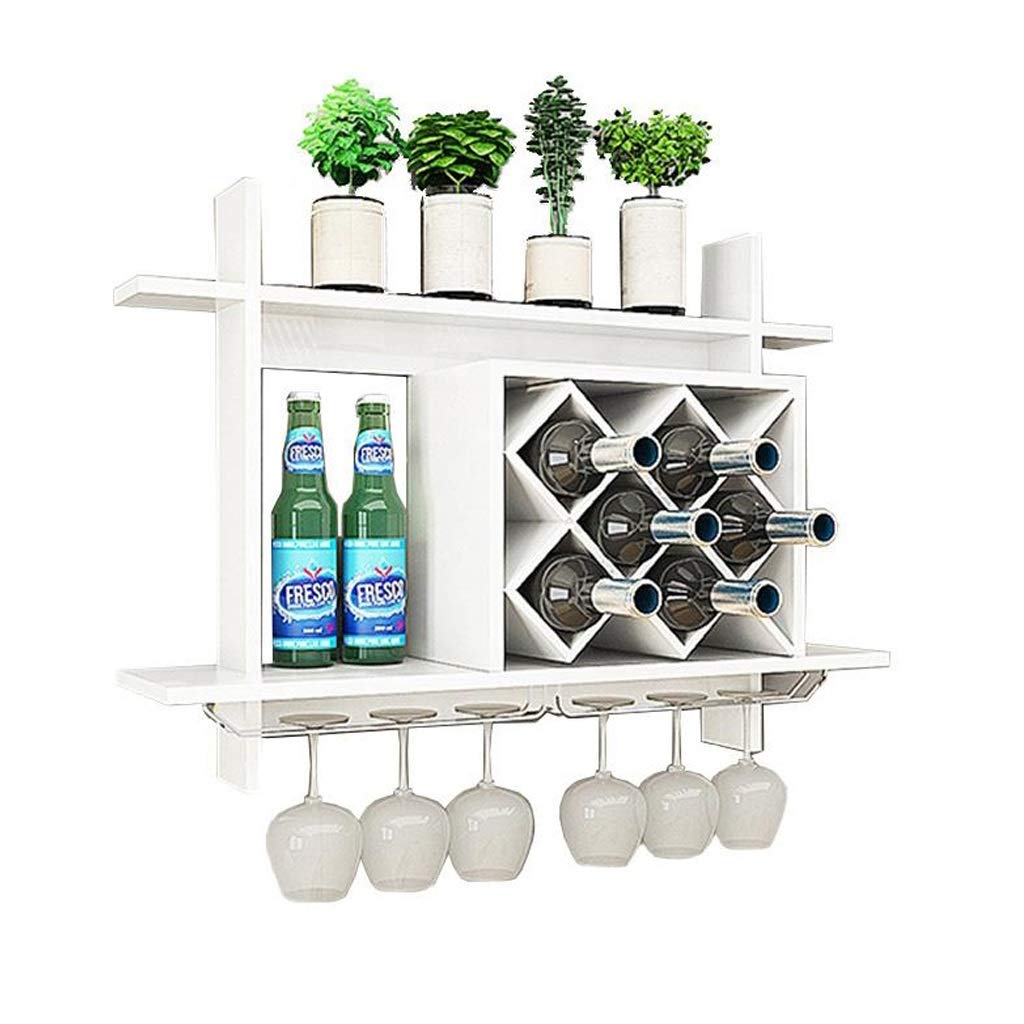 Shelf Wallmounted Wine Rack Wood MDF Creative Grid Hanging