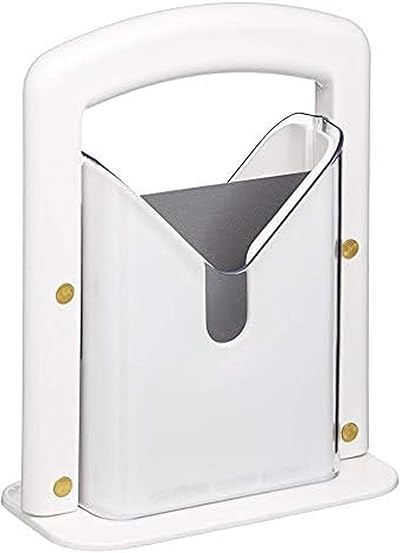 KitchenCraft Bagel Slicer Cutter White Plastic Carbon Steel Gift Box
