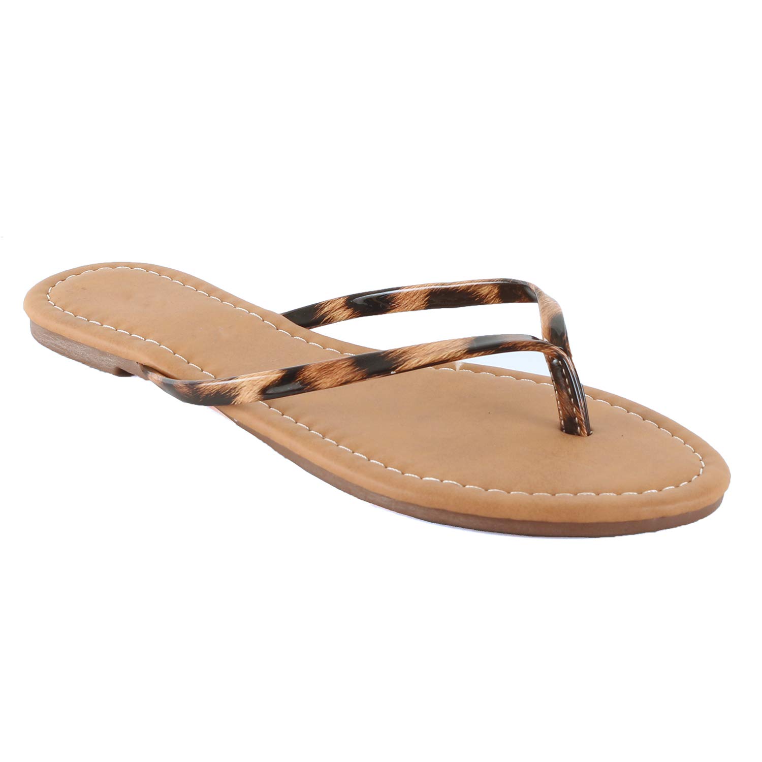 Womens Classic Comfortable Beach Thong Easy Slip On Flip Flop Casual Flat Sandal (9 M US, Leopard) - Image 3