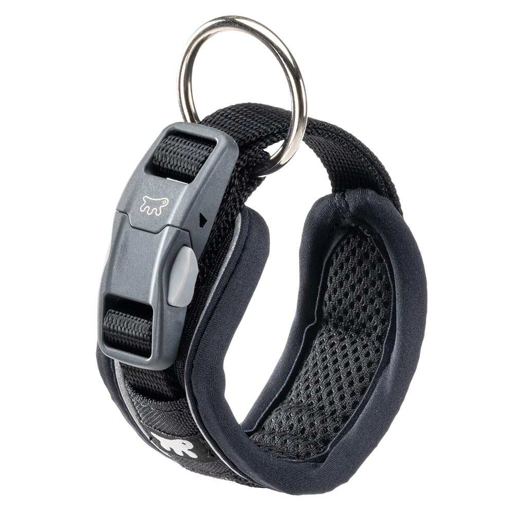 Ferplast Dog Collar GENIUS C15/35, Reflective, Breathable, Adjustable, Quick Release Magnetic Closure, Collar for Small Size Dogs, Soft Padding, Black โ image 1