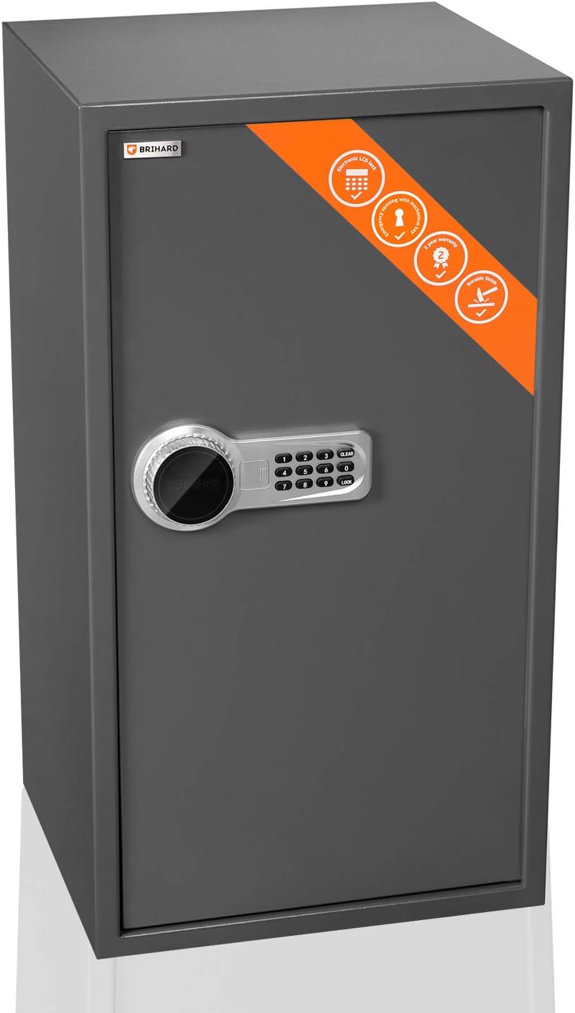 Brihard Business XXL Electronic LCD Safe 73x40x36 cm, Extra Large Electronic Safe with Code, Digital Keypad Lock LCD Screen