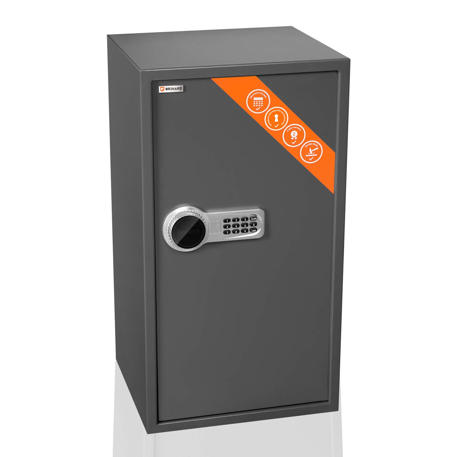 Brihard Business XXL Electronic LCD Safe 73x40x36 cm - Extra Large Electronic Safe with Code - Digital Keypad Lock LCD Screen - 2 x Adjustable Shelf — image 1