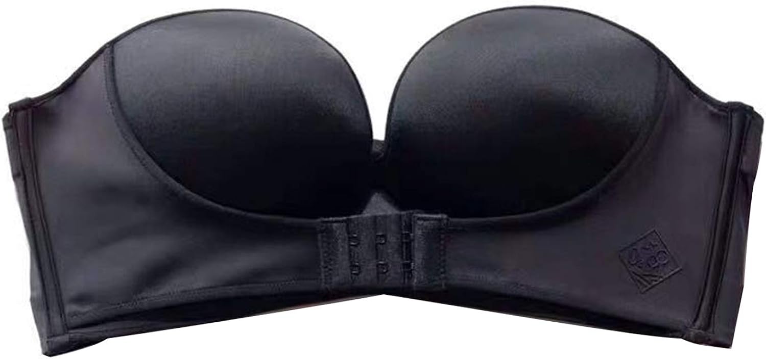Vialogry Women Casual Underwear, Strapless Front Push Up Bra,Strapless