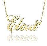 Eliza Heart Name Necklace 18k Gold Plated Stainless