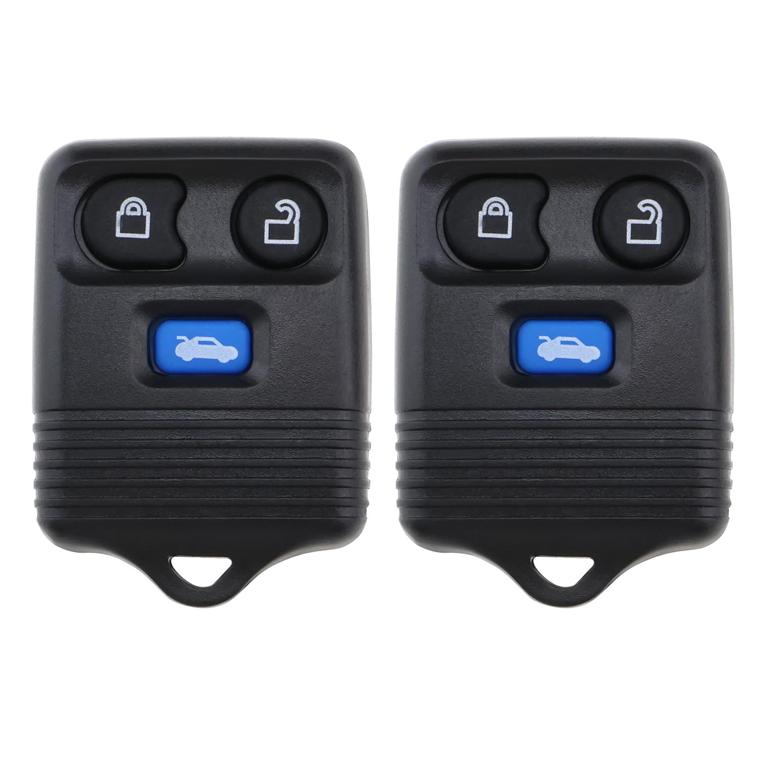 EMSea 2Pcs 3 Buttons 433 MHz Car Key Remote Control Compatible with Ford Transit MK6 2000-2006 and Connect Van 2002-2007 Maverick Black