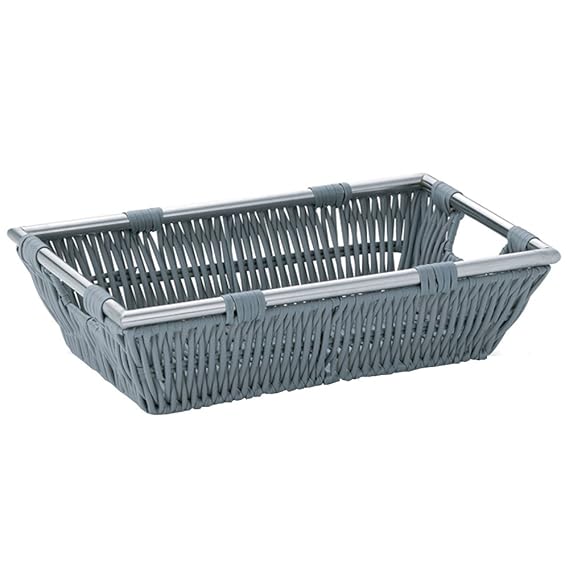 kela Korb Noblesse 26x16x7cm aus Kunststoffgeflecht in hellgrau