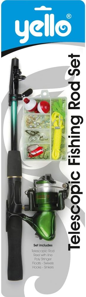 Yello Telescopic Junior Fishing Rod Set, Yellow