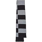 Sportsman - Rugby-Striped Knit Scarf - SP02 - One Size - Heather Black/Heather Grey