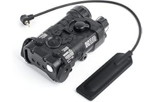 NOBUHIRO Airsoft PEQ 15 Laser Sight, Red/Green Laser Version with IR Lase and White LED Flashlight or Only White Light Version, Tactical PEQ Box Aiming Laser with Remote Pressure Switch