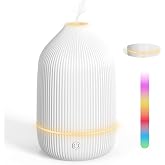 Essential Oil Diffuser, 100ml Aromatherapy Diffuser, White | Ultrasonic Cool Mist Humidifier, 7 Color LED Lights, Auto Shut-Off, Diffuser for Home, Bedroom, Office, Yoga