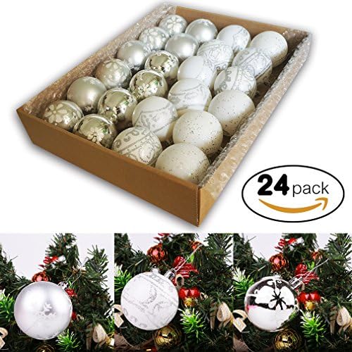 Christmas Ornament 24-packChristmas Hanging Ball Decoration byVNthings (Silver)