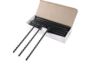MYFULLY 100 Pack 19 Ring Plastic Comb Binding Spines | 3/8 Inch Diameter, 55 Sheet Capacity, Letter Size, Black Binding Comb (3/8" (55 Sheet Capacity))