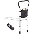 Large Bed Rails for Elderly Adults Safety, Super Stability Bed Assist Bar for Seniors, Anti-Fall Getting in and out of Bedside Rail, Adjustable Support Feet Bed Handles, Grab Bar Handrail Fits All Bed