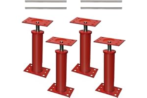 NAXVIO House Jacks for Leveling, 11"-17" Adjustable Jack Post Basement Floor Jack, Screw Floor Jack Post Supports Stabilizer Jacks for House Foundation, Stairs, Porches, Roof Beams
