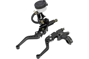 VG MOTO Motorcycle Brake Pump Lever 7/8" 22mm Hydraulic Master Cylinder Reservoir Clutch CNC Left & Right Set Universal Replacement for Harley Honda Kawasaki Suzuki Yamaha (Black)