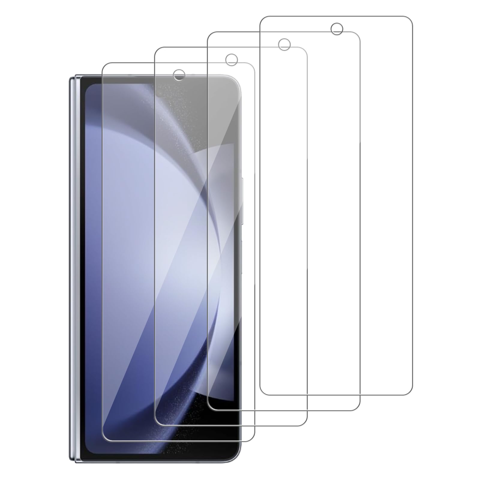 iCsapr 4 Pack Glass outer Screen Protector Compatible for Samsung Galaxy Z Fold 5 [Only the outer] SM-F946U SM-F946U1 SM-F946B HD Screen Tempered Glass, Scratch Resistant,Easy Install [Case Friendly]