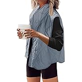 SENSERISE Womens Puffer Vest Quilted Vests Oversized Lightweight Outerwear Puffy Padded Jacket Winter Fall Outfits