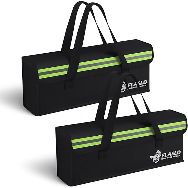 FLASLD 2-Pack E-Bike Battery Bag Fireproof Safe Charging Bag