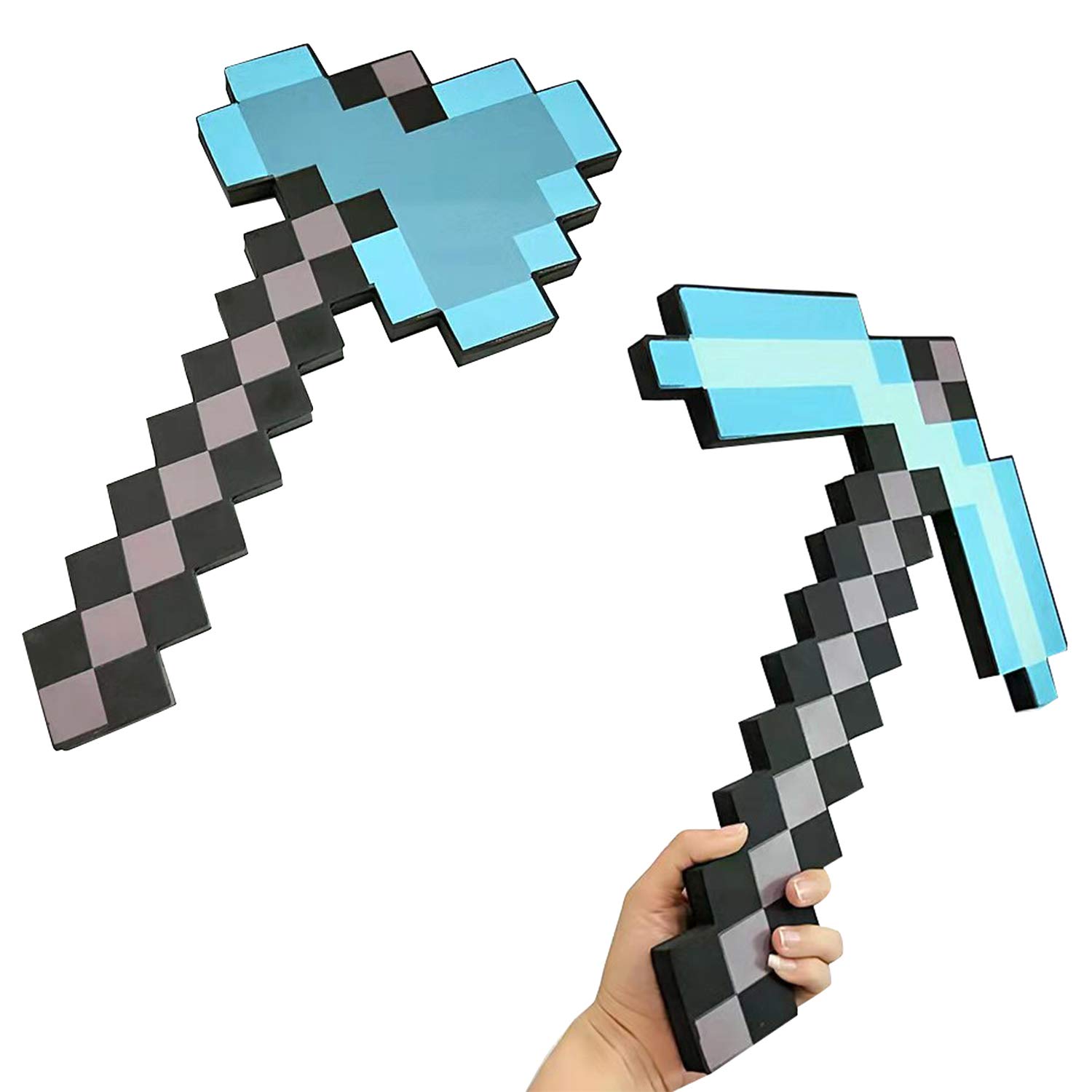 SUIYUEOUR Deluxe Diamond Pickaxe Diamond Axe- Crafted from Durable EVA Foam Set of 2