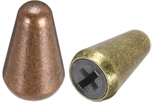 MECCANIXITY 2Pcs 3 Way 5 Way Guitar Toggle Switch Tip, Brass Cross-Slot Push-in 4.5mm/0.18" Toggle Pickup Switch Knob Tip for