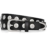 JASGOOD Women Fashion Leather Belt Punk Studded Belt for Jeans Pants Dresses