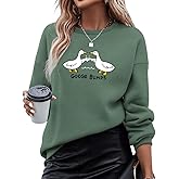 CM C&M WODRO Womens Funny Goose Bumps Sweatshirt Cute Duck Animal Pun Pullover Crewneck Fall Winter Gift Shirt